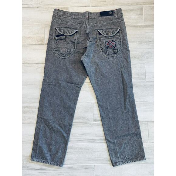 Eight 732 Jeans Mens 46x35 Relaxed Baggy Gray Heavy Denim Urban Streetwear Y2K - Picture 3 of 12